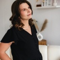 Koszula ciążowa i do karmienia LINDA cała rozpinana - czarna