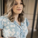 Koszula ciążowa i do karmienia LINDA niebieska w margaretki