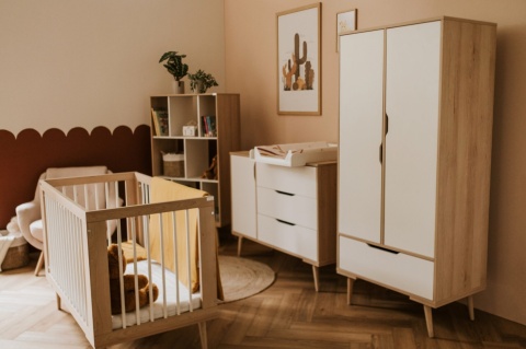 Szafa 2-segmentowa bukowo-biała 80x180x50 "SOFIE"