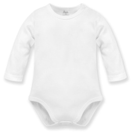 Body z długim rękawem basic (przez głowę) - białe 62-92