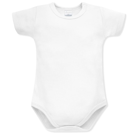 Body z krótkim rękawem basic (przez głowę) - białe 62-92