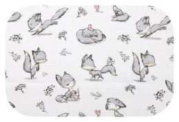 Pielucha tetrowa z nadrukiem 70x80cm - opakowanie 5szt. - LISEK SZARY 0503
