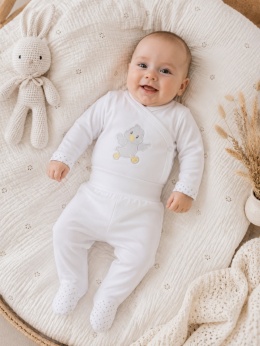 Komplet niemowlęcy Newborn biały - body, półśpiochy
