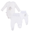 Komplet niemowlęcy Newborn biały - body, półśpiochy