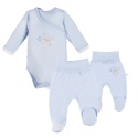 Komplet niemowlęcy Newborn błękitny - body, półśpiochy