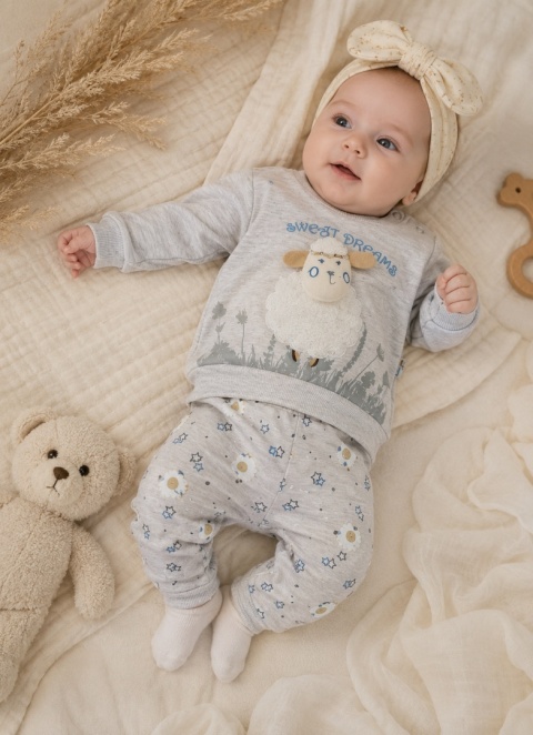 Komplet niemowlęcy z owieczką „Sweet Dreams” – bluza + spodnie 68