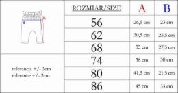 Spodnie dla dziewczynki, ciemnoóżowe prążek 56-80