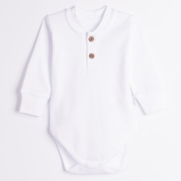 Białe body dla chłopca polo 56-86