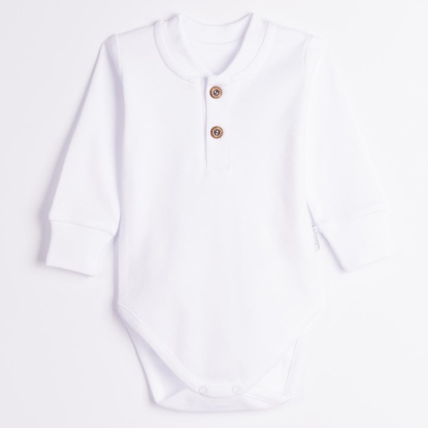 Białe body dla chłopca polo 56-86