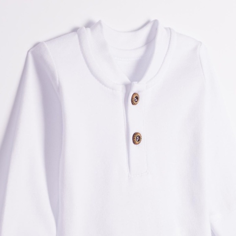 Białe body dla chłopca polo 56-86