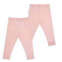 Legginsy z kokardkami dla dziewczynki - pudrowy róż