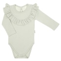 Oliwkowe body dla dziewczynki z falbankami "Lizy" 56-92