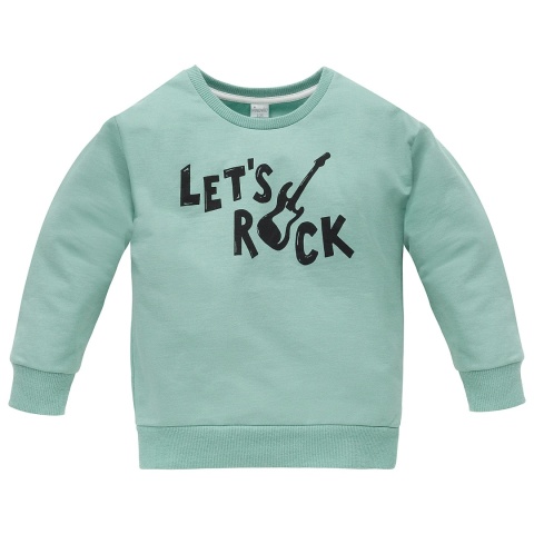 Zielona bluza z napisem "Let's rock" 62-140
