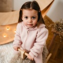 Kurtka dziewczęca z wełny merino - różowa
