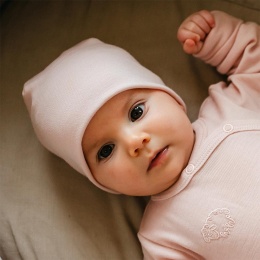 Czapka merino baby - różowa