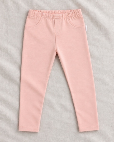 Legginsy z kokardkami dla dziewczynki - pudrowy róż