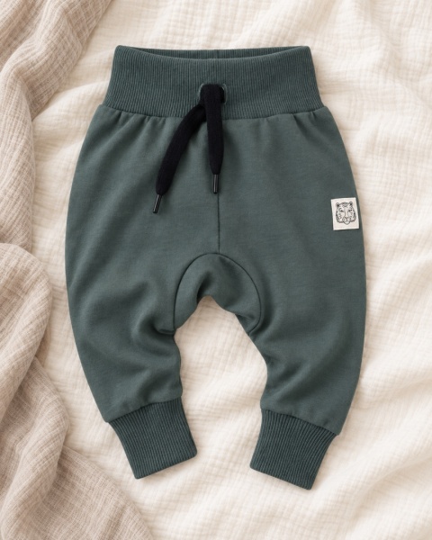 Lekkie spodnie dziecięce baggy zielone Le Tigre