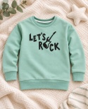 Zielona bluza z napisem "Let's rock" 62-140