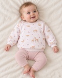 Bluza dresowa dla dziewczynki ecru w sarenki 68-128