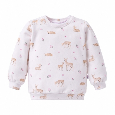 Bluza dresowa dla dziewczynki ecru w sarenki 68-128
