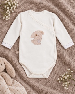 Body kopertowe niemowlęce z długim rękawem Newborn ecru 44-62
