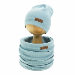 Komplet czapka + komin - niebieski 80-146