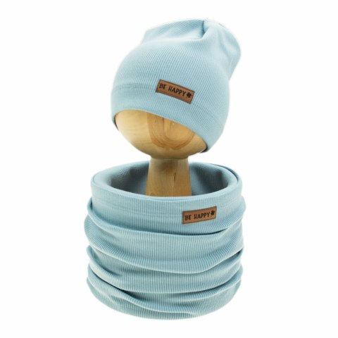 Komplet czapka + komin - niebieski 80-146