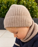 Czapka dziecięca zimowa 100% wełna merino Eevi - beżowa