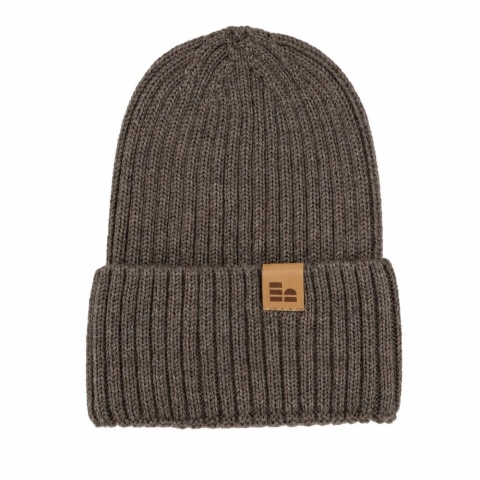 Czapka dziecięca zimowa 100% wełna merino Eevi - ciemny beż/taupe