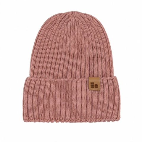 Czapka dziecięca zimowa 100% wełna merino Eevi - różowa