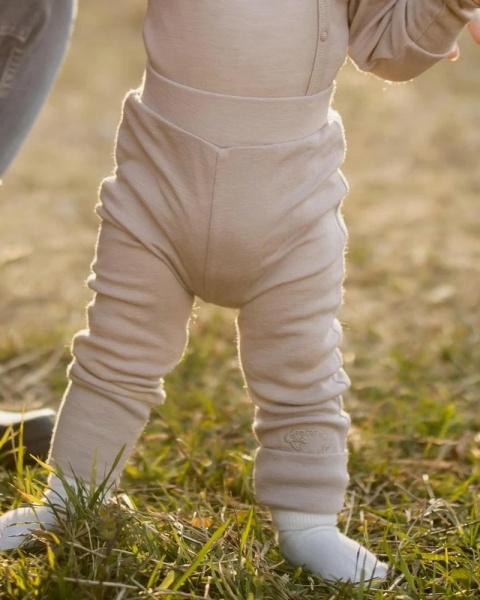 Legginsy merino niemowlęce beżowe 56/62-92/98