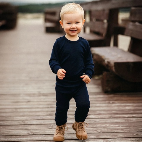 Legginsy merino niemowlęce granatowe 56/62-92/98