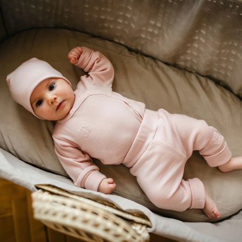 Legginsy merino niemowlęce różowe 56/62-92/98