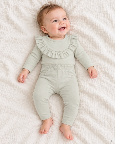 Oliwkowe legginsy dla dziewczynki "Lizy" 56-146