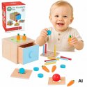 WOOPIE GREEN Drewniana Szuflada Edukacyjna 4w1 Sorter Montessori Gra w Marchewki FSC