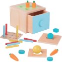 WOOPIE GREEN Drewniana Szuflada Edukacyjna 4w1 Sorter Montessori Gra w Marchewki FSC