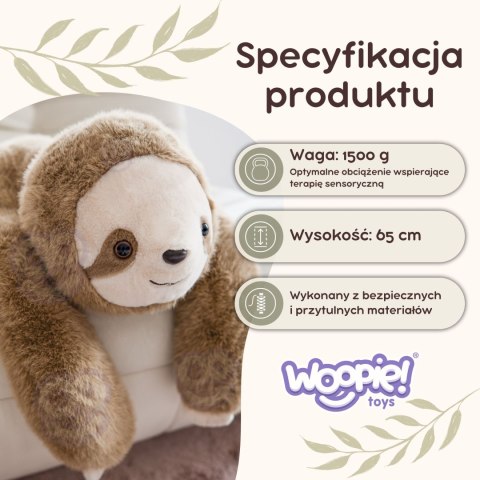 WOOPIE Pluszak Miś Obciążeniowy Leniwiec Antystresowy Sensoryczny Ciężkomiś Przytulanka 65cm 1,5 kg