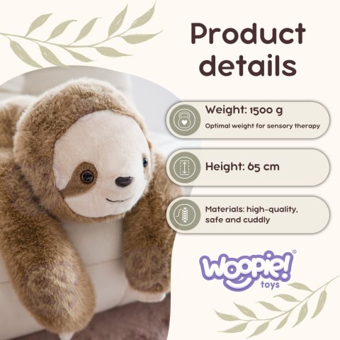 WOOPIE Pluszak Miś Obciążeniowy Leniwiec Antystresowy Sensoryczny Ciężkomiś Przytulanka 65cm 1,5 kg