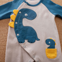 Pajac dla niemowlaka rozpinany - Rodzina Dinozaurów niebieski