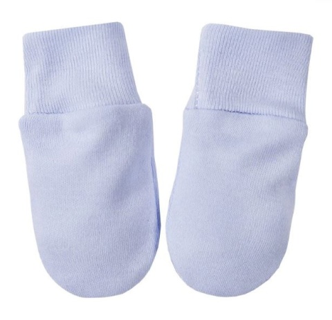 Bawełniane rękawiczki niemowlęce - niebieskie