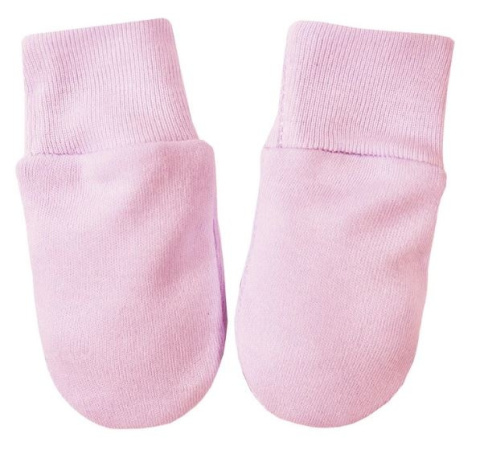 Bawełniane rękawiczki niemowlęce - różowe