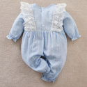Cotton romper for girls with a bow 62-80