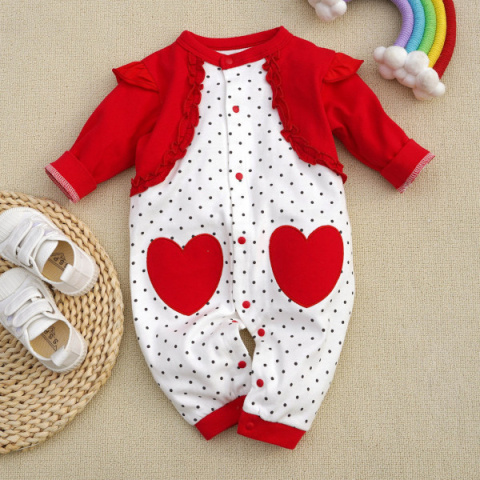 Romper romper for girls with hearts 62-80
