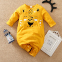 Lekki pajacyk piżamka niemowlęca żółta - Tygrysek