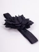 Opaska dziewczęca czarna z kwiatkiem 38-44