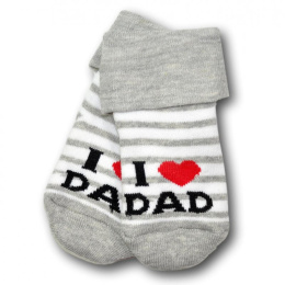 Skarpetki niemowlęce szare - I love dad