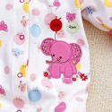 Bawełniany pajacyk dla dziewczynki różowy Słoniki 62-80