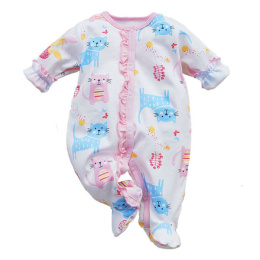 Cotton romper for girls with a bunny 62-80