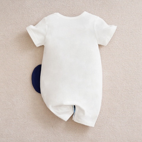 Biały krótki rampers Słonik