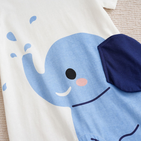 Biały krótki rampers Słonik